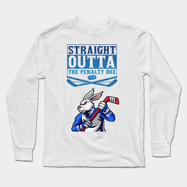 Straight outta the penalty box rabbit Long Sleeve T-Shirt by Laakiiart